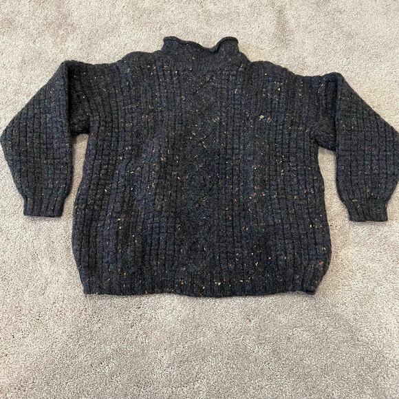 Patrick Malin Donegal Ireland Women's Grey Turtleneck Hand Loomed Ireland Size L - Picture 5 of 7